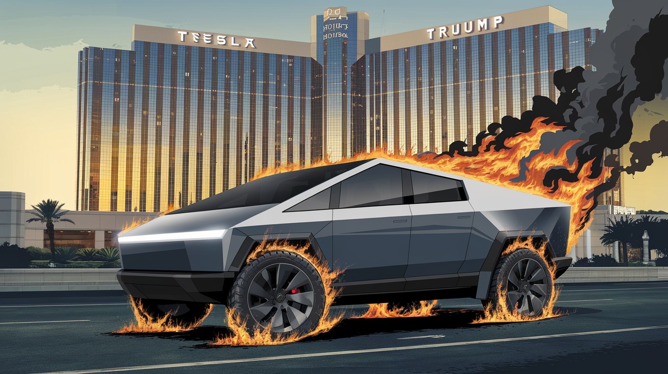 Cybertruck Tesla en flammes devant lhôtel Trump à Las Vegas Innovationsfr