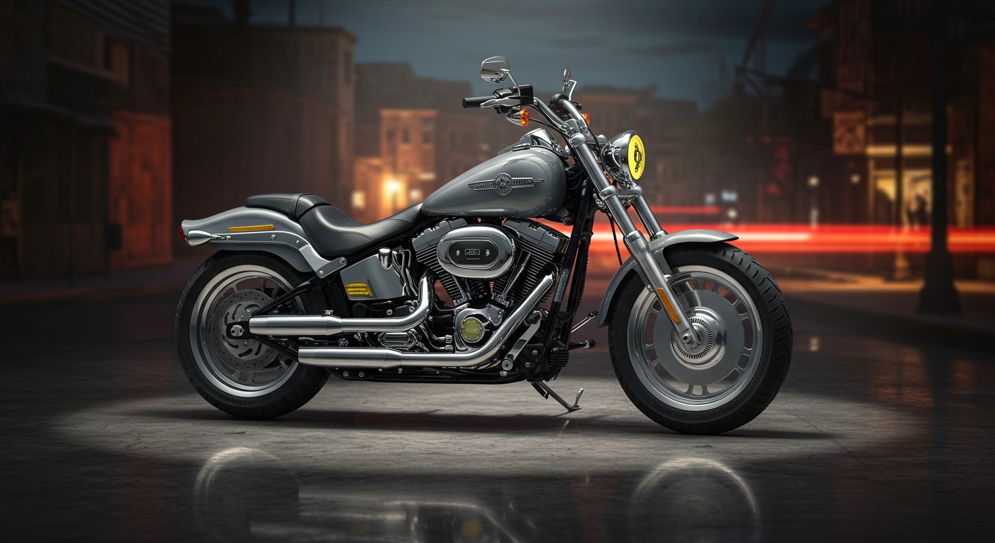 Harley Davidson Fat Boy Gray Ghost  LIcone Chromée   Innovationsfr
