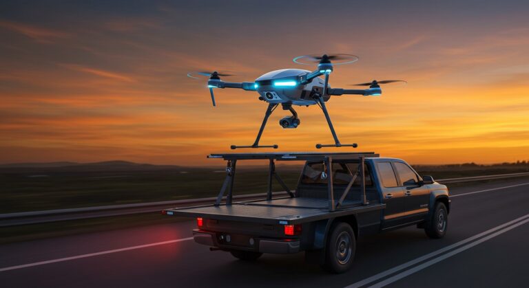 Drone Atterrit sur Camion à 110 km/h - Innovations.fr Drone Atterrit sur Camion à 110 kmh   Innovationsfr