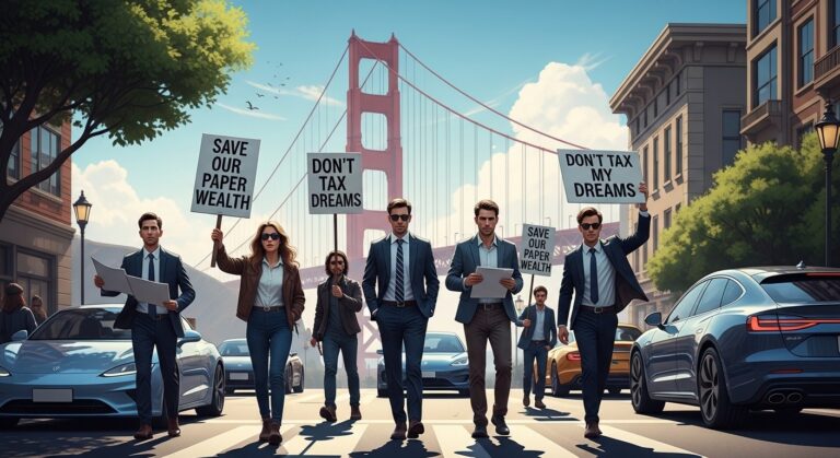 Marché des Milliardaires  Protestation Contre lImpôt en Californie   Innovationsfr